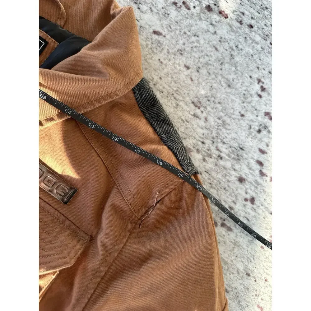 COOGI Brown tactical flight bomber herringbone trim and utility Jacket Men's XL